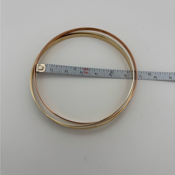 Elegant Tri Gold Bangle Bracelet - Picture 3 of 4